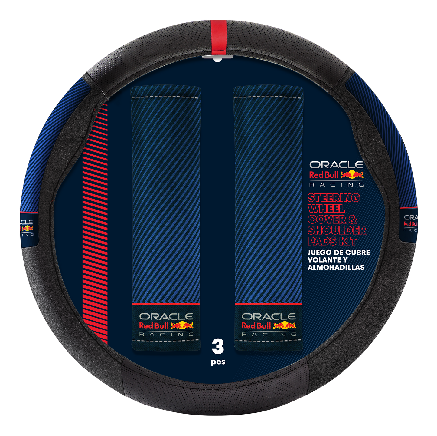 Red Bull Racing Калъф за волан + Подложки за предпазен колан 2 бр. Черен/Десен 2