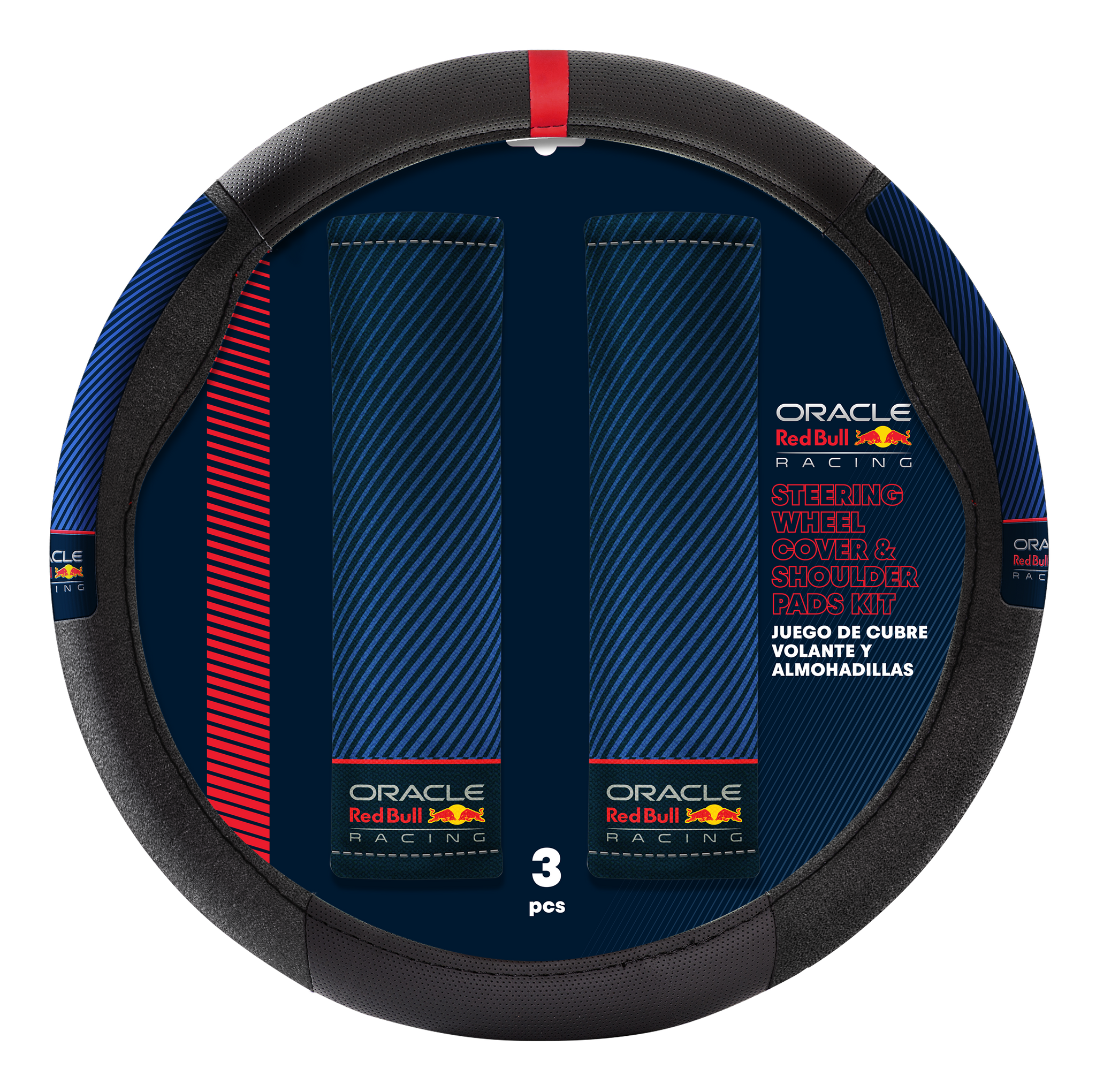 Red Bull Racing Калъф за волан + Подложки за предпазен колан 2 бр. Черен/Десен 2