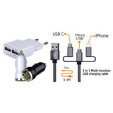 Заряден к-т разкл.за запалка с 2 USB+ адаптор за 220 V+ кабел